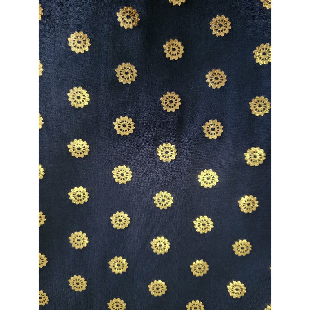 Michael Kors Women's Navy Foil Gold Medallion Slip Maxi Party Dress Small EUC - Picture 7 of 8